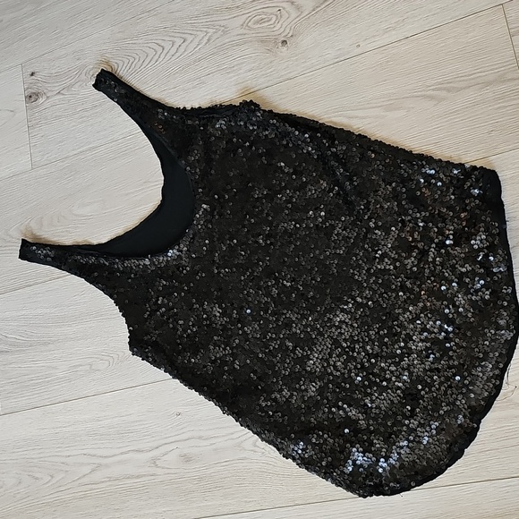 Talula Black Sequin Tank, XS - Picture 14 of 16